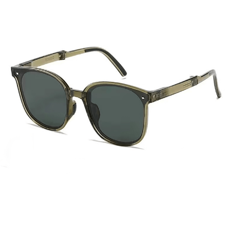 Foldable Square Sunglasses Rivet Decor Anti Glare UV400