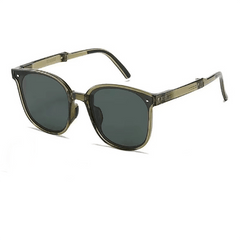 Foldable Square Sunglasses Rivet Decor Anti Glare UV400