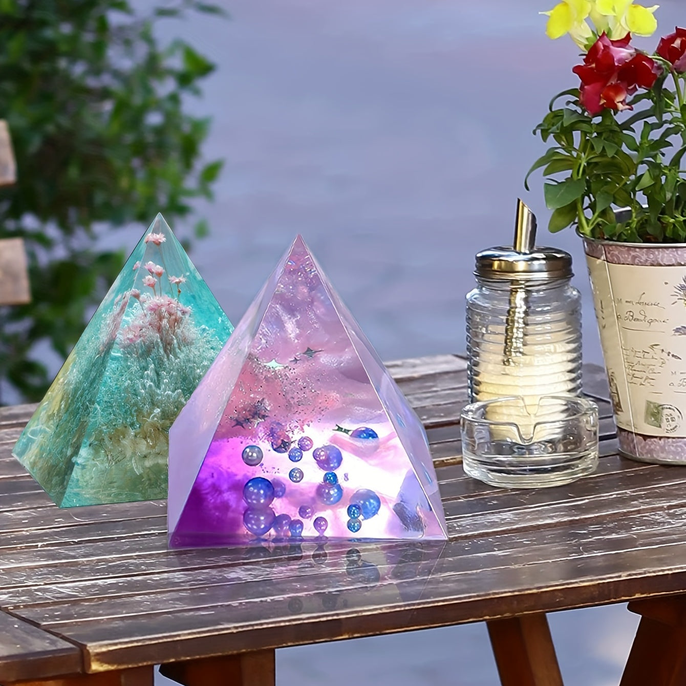 5pcs Pyramid Resin Casting Silicone Jewelry Molds Set for Resin Crafts