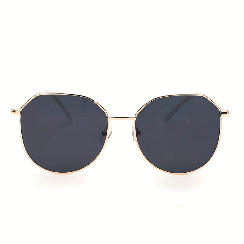 Geometric Sunglasses with Metal Frame