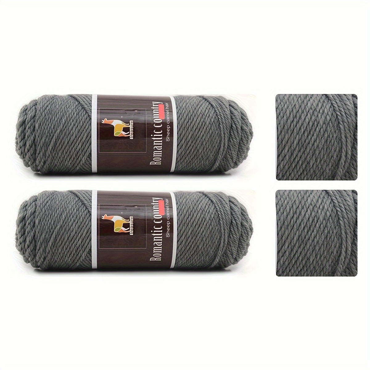 2pcs Alpaca Wool Blend Crochet Yarn DIY Knitting Sweater Blanket Hat Shawl Khaki