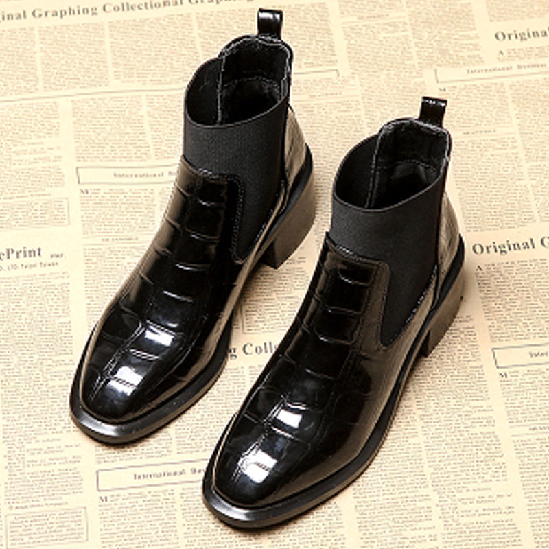 Women's Block Heel Chelsea Boots Slip On Ankle Boots