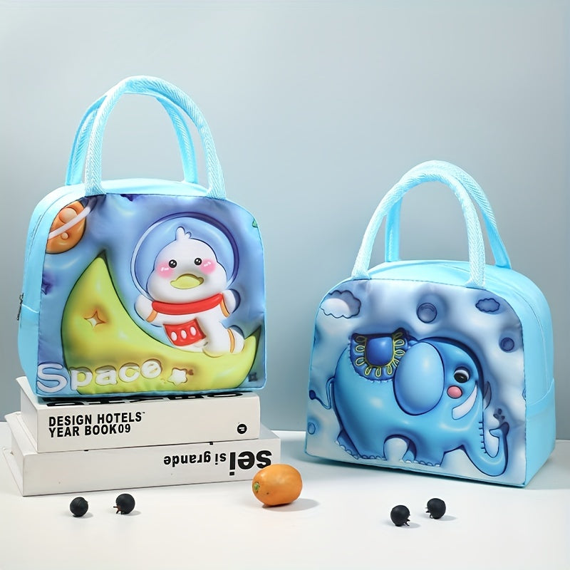 2pcs 3D Animal Print Bento Bag Insulation Lunch Bag
