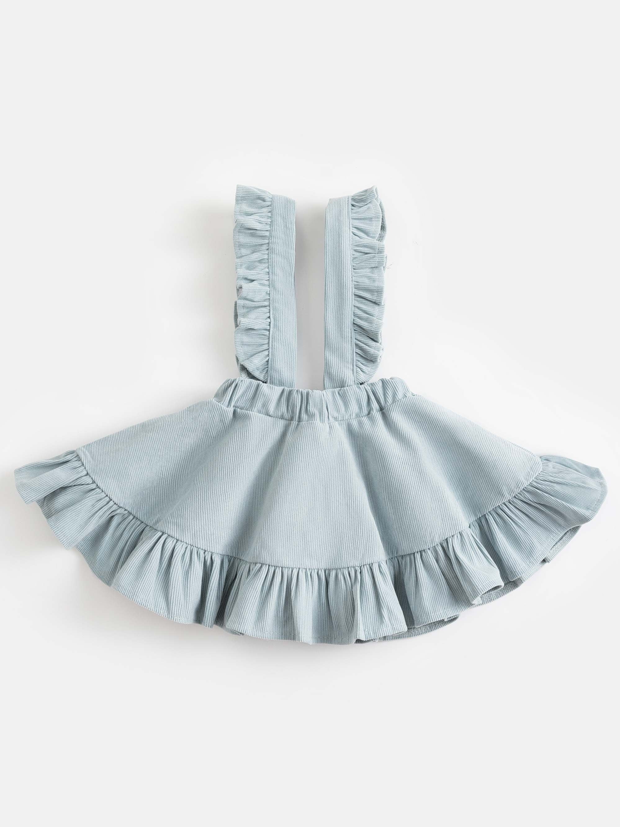 Girls Multicolor Corduroy Overall Dress