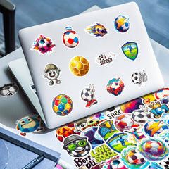 50pcs Vintage Soccer Ball Stickers for DIY Laptop Skateb