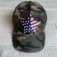 Sequin Flag Camouflage Hat Baseball Hat Outdoor Sports Cap