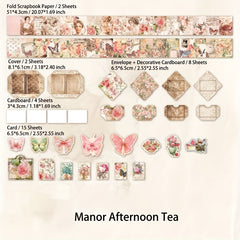 31 Sheets Retro Butterfly Scrapbooking Supplies Vintage Note Paper Card Envelope