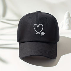 Embroidered Love Baseball Cap Lightweight Adjustable Sun Protection Couple Hat