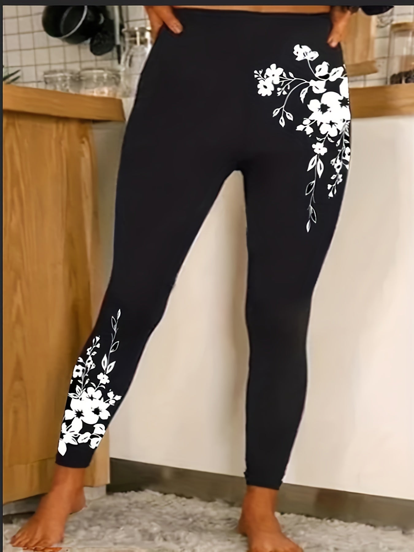 Star Print High Rise Skinny Leggings