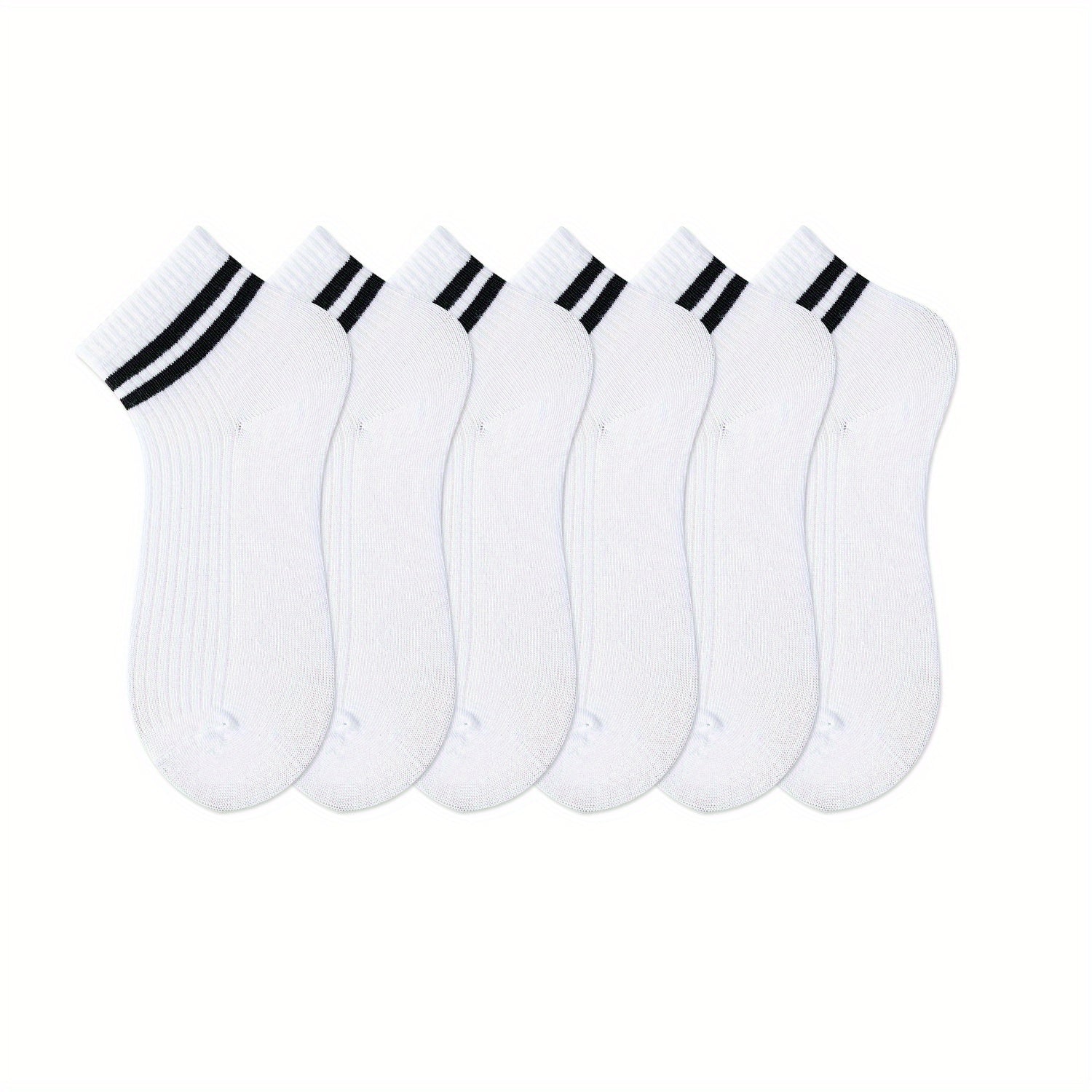 5 Pairs Stripe Print Socks Comfy & Breathable Short Socks Women's Stockings