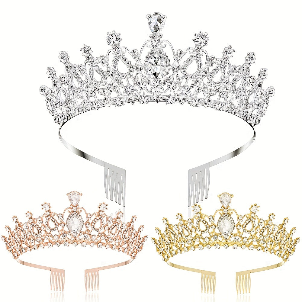 Crystal Rhinestone Bridal Wedding Prom Headband With Comb