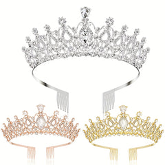 Crystal Rhinestone Bridal Wedding Prom Headband With Comb