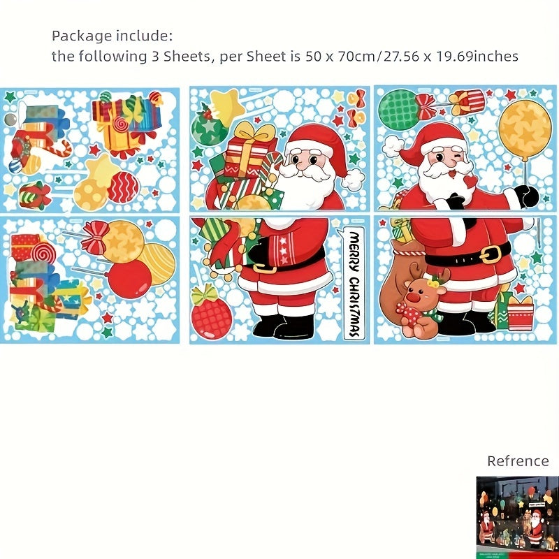 XL Double Sided Christmas Window Clings - Adorable Decorative Stickers