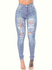 High Rise Ripped Skinny Jeans