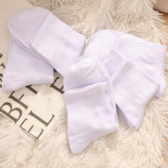 5 Pairs Solid Basic Mid Tube Socks