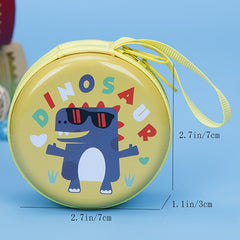 Kid's Dino Print Keychain Storage Bag with Zipper