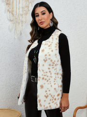 Leopard Print Warm Vest Sleeveless Women's Clothing