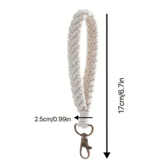 Wrist Strap Keychain Cross Weave Holder Men Women