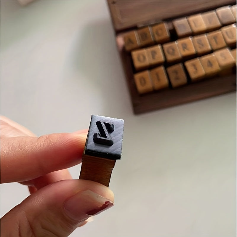 42pcs Classic Vintage Wooden Stamps Set DIY Craft