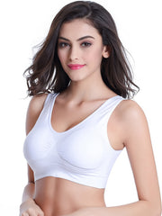 3pcs Seamless Small Pleats Sports Bras Comfort Wireless Vest Intimates