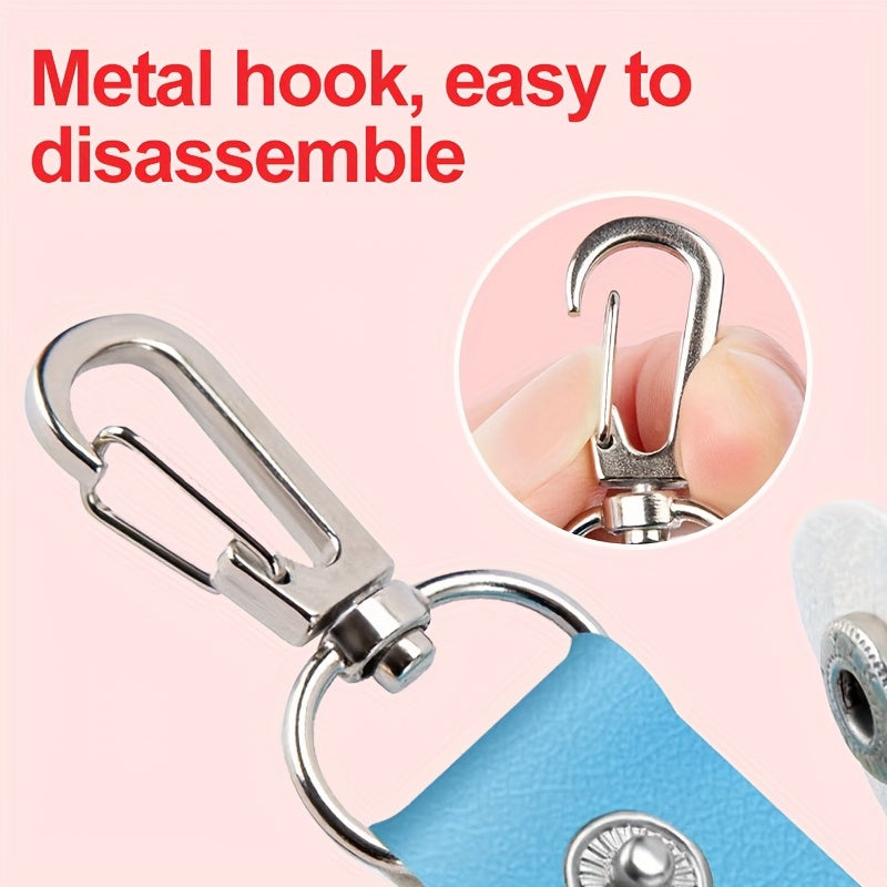 Custom Name Clasp Leather Labels: Wear Resistant, Waterproof, 6pcs