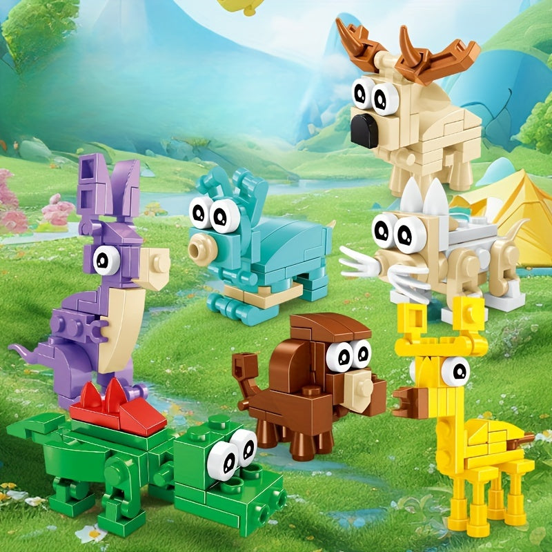Animal Building Block Sets, Interchangeable Parts, 3-in-1 Shapes, DIY Toys