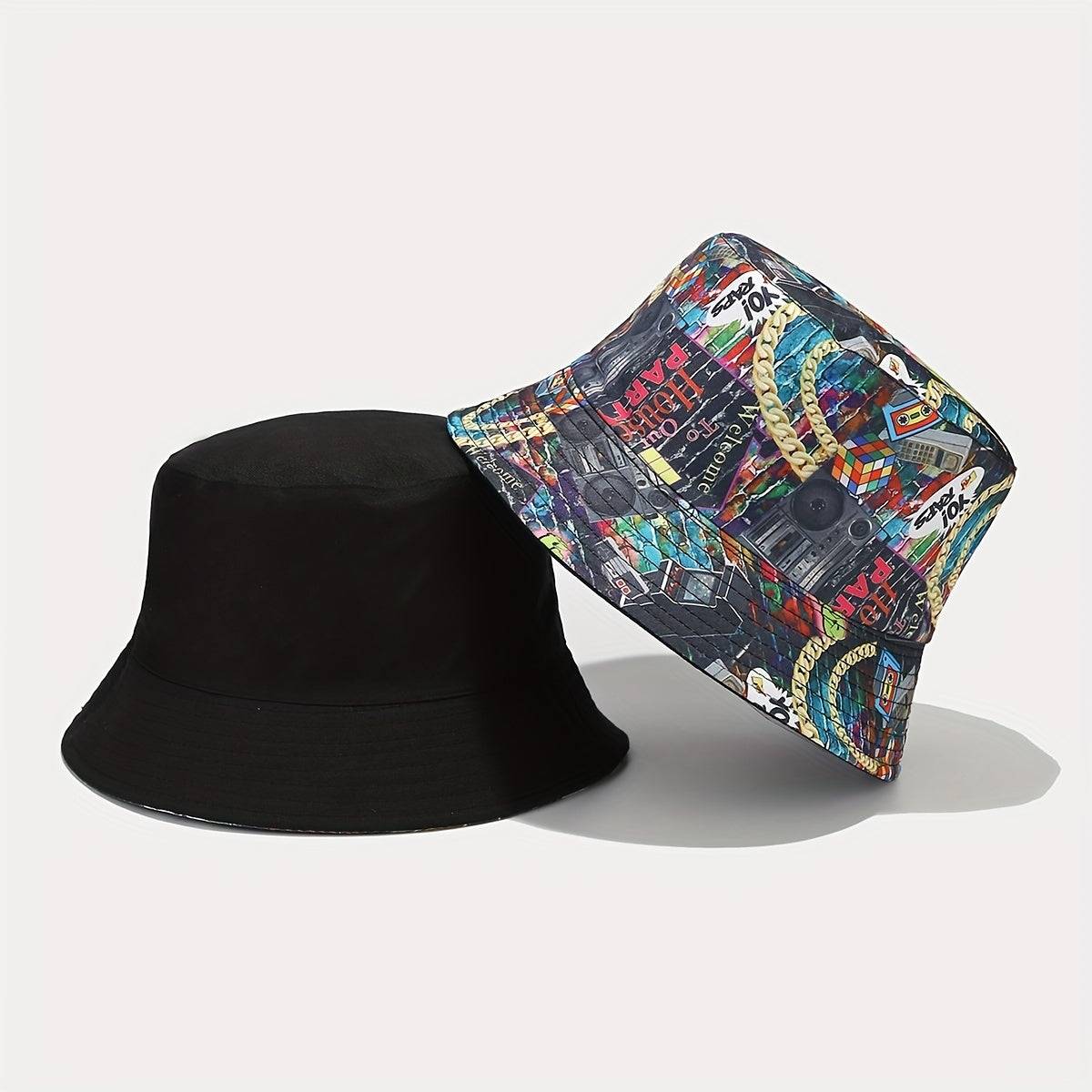 Classic Nostalgic Graffiti Double sided Fisherman Hat