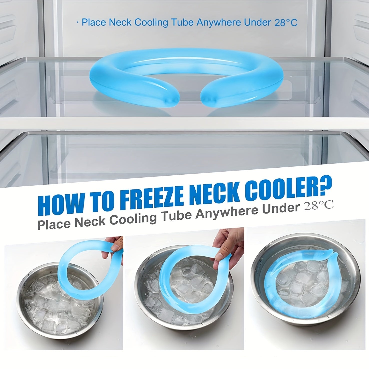 Cooling Neck Tube Ice Pack Wrap Hot Weather Outdoor Workers Sports
