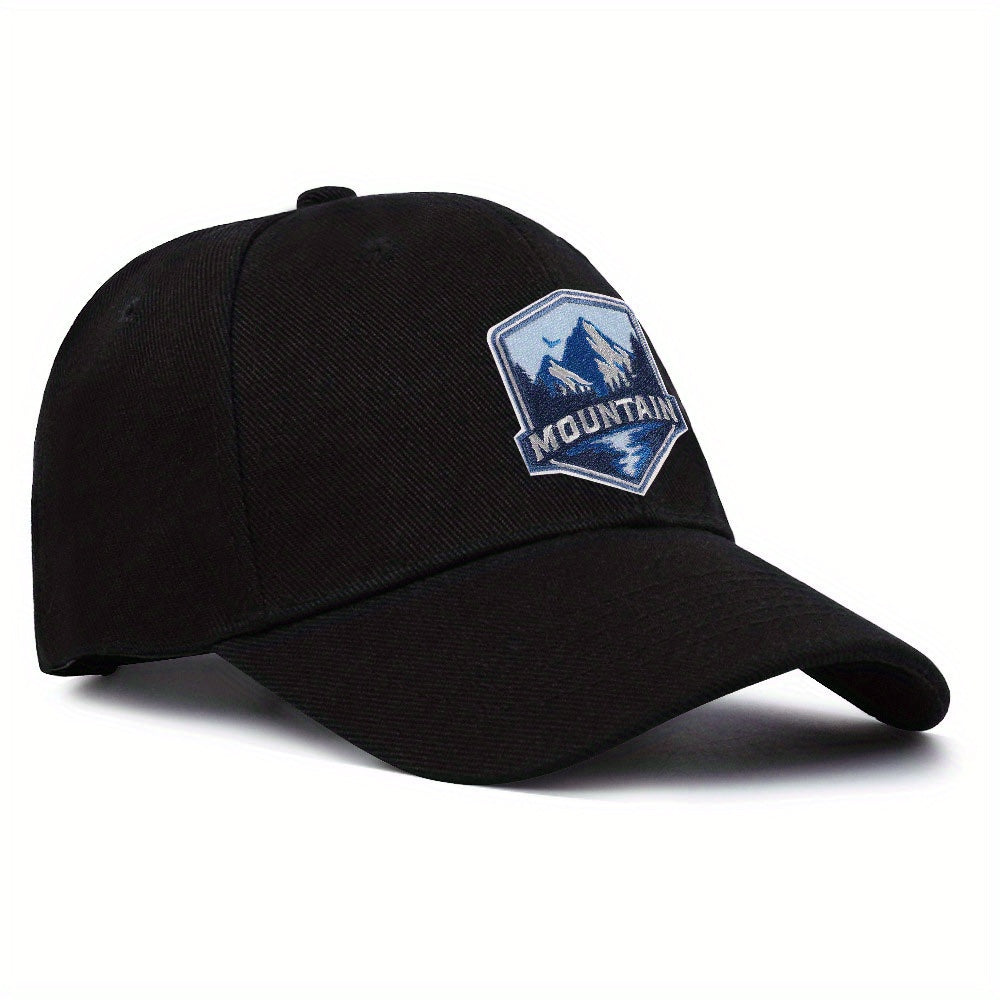 Mountain Embroidery Peaked Cap Soft Top Summer Multicolor Hat Mens Peaked Cap