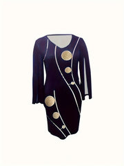 Dot & Stripe Split Sleeve V Neck Dress