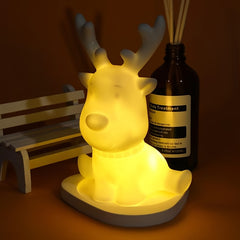 Christmas Deer Ornament Snowman Night Light Desktop Ornament