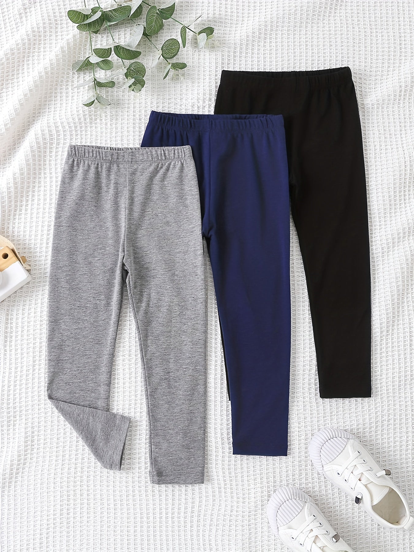 3pcs Toddler Girls Elastic Waist Leggings Set Spring Summer Clothes