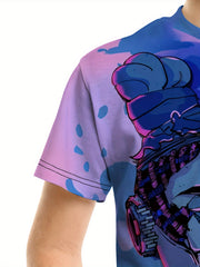 Terracotta Warrior Print Boy's Creative Tee Short Sleeve Crew Neck T-shirt