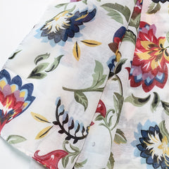 Flower Print Long Scarf Casual Shawl Windproof Head Wrap