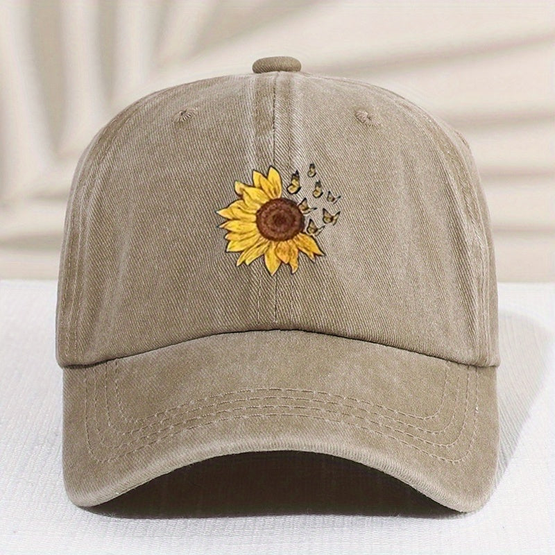 Kids' Vintage Sunflower Baseball Cap Sunshade All-match Peaked Cap