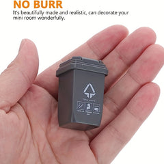 5 Mini Trash Can Models Open Lid 1/12 Doll House Scene Birthday Party Gift