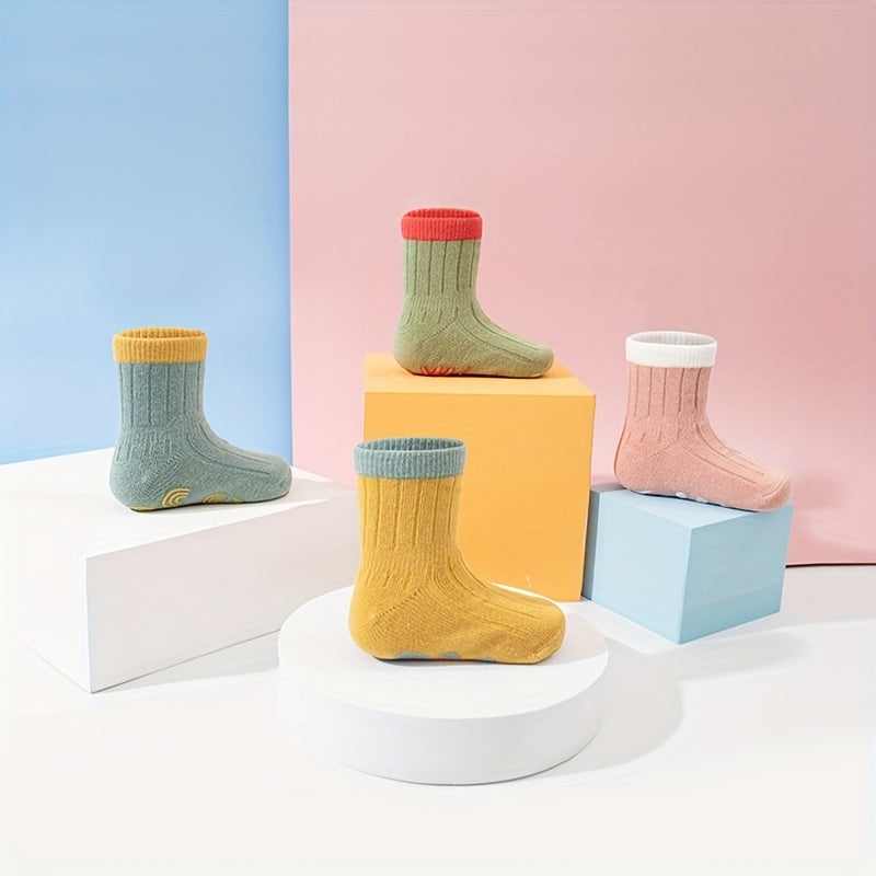 5 Pairs Knit Floor Socks for Toddler Boys Girls