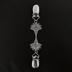 Vintage Alloy Sweater Clip Silk Scarf Cardigan Buckle Shirt Collar Clip