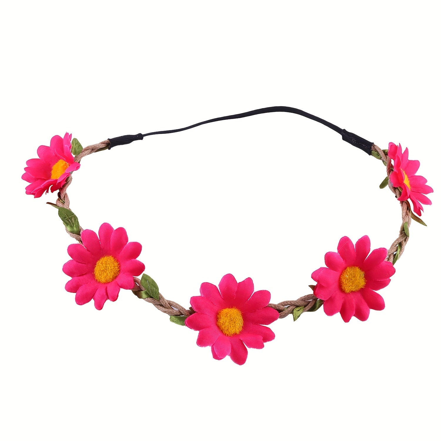 Girls Sunflower Headband Multicolor Floral Wreath for Wedding