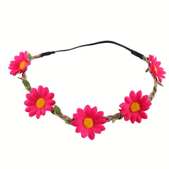 Girls Sunflower Headband Multicolor Floral Wreath for Wedding