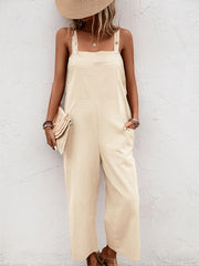 Loose Overall Jumpsuit Solid Wide Leg Sleeveless Jumpsuit