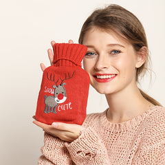Christmas Hot Water Bag Animal Pattern Indoor Outdoor Use