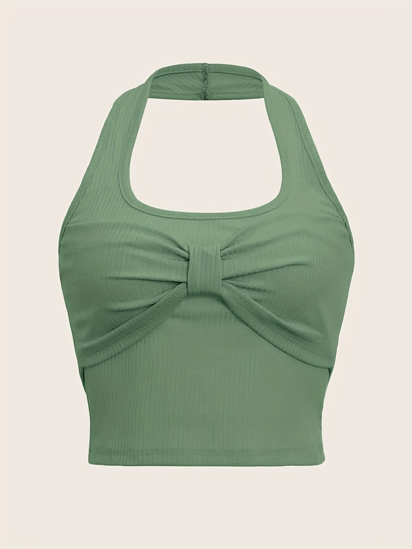 Sexy Twist Front Halter Neck Top Sleeveless Slim Top