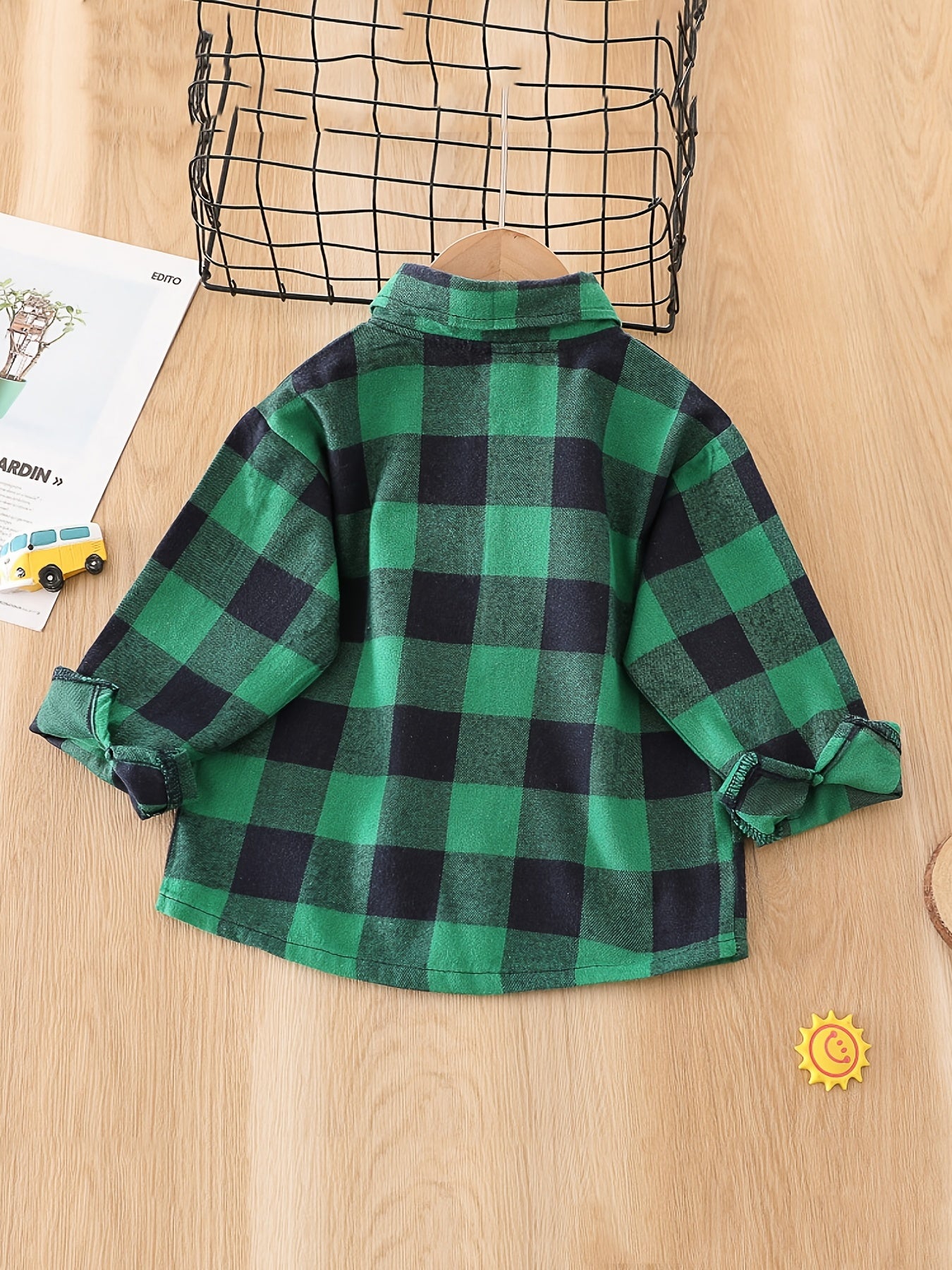 Boys Plaid Long Sleeve Shirt Fall Blouse