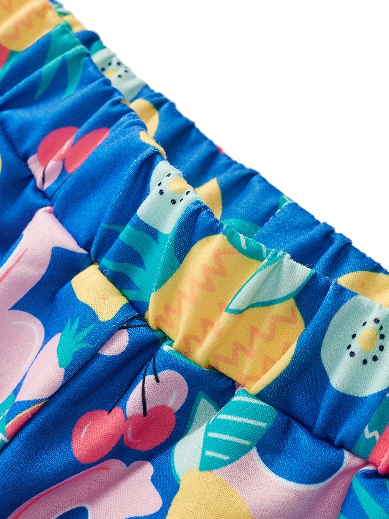 Girls Fruit Graphic Elastic Waist Track Shorts Kids Summer Clothes