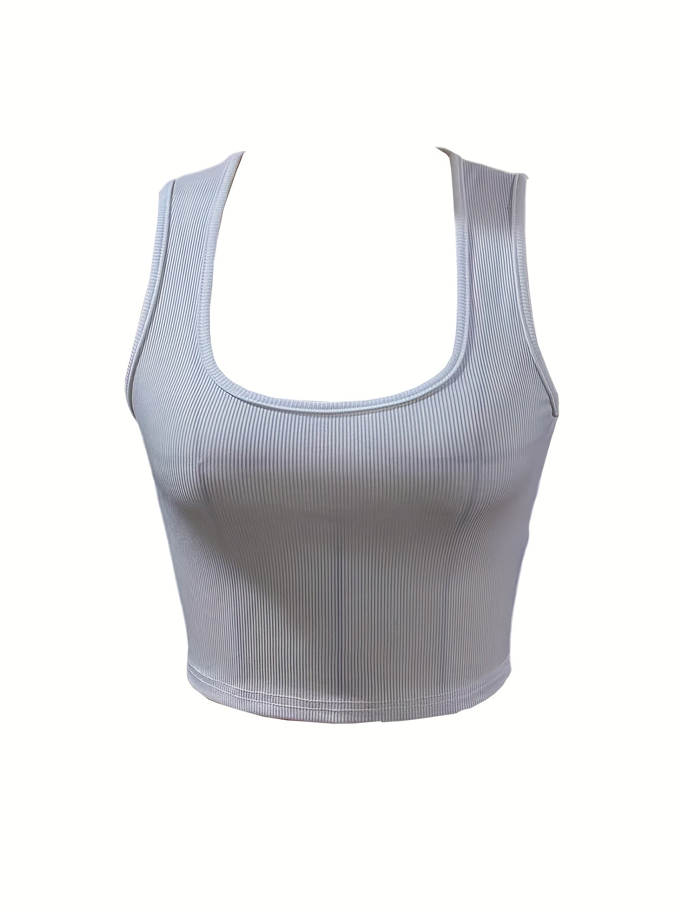Sleeveless Square Crop Tank Top for Summer Women's Clothing