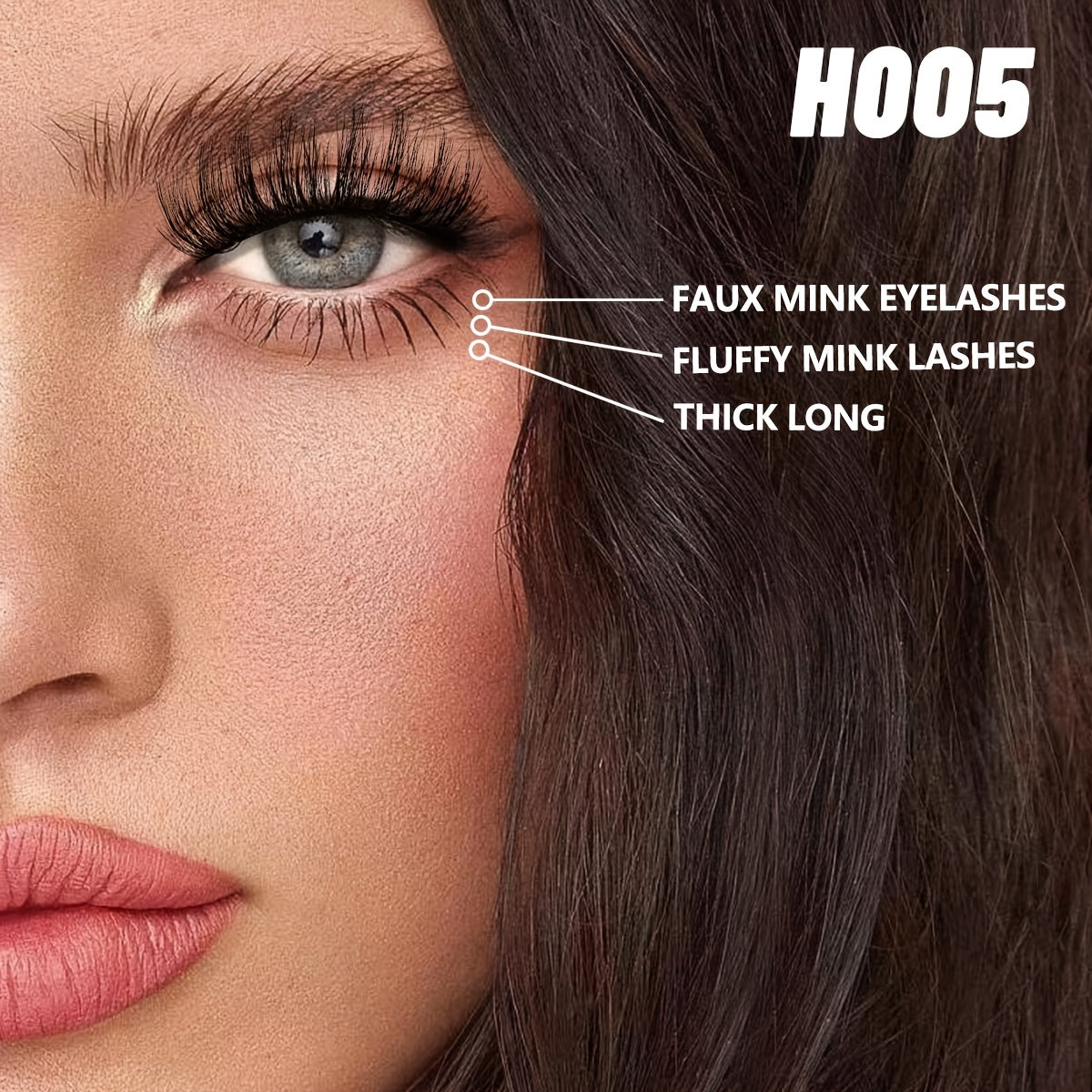 GROINNEYA 3D Mink Lashes Soft Fluffy Wispy Cross Eyelash Extensions