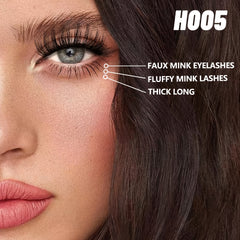 GROINNEYA 3D Mink Lashes Soft Fluffy Wispy Cross Eyelash Extensions