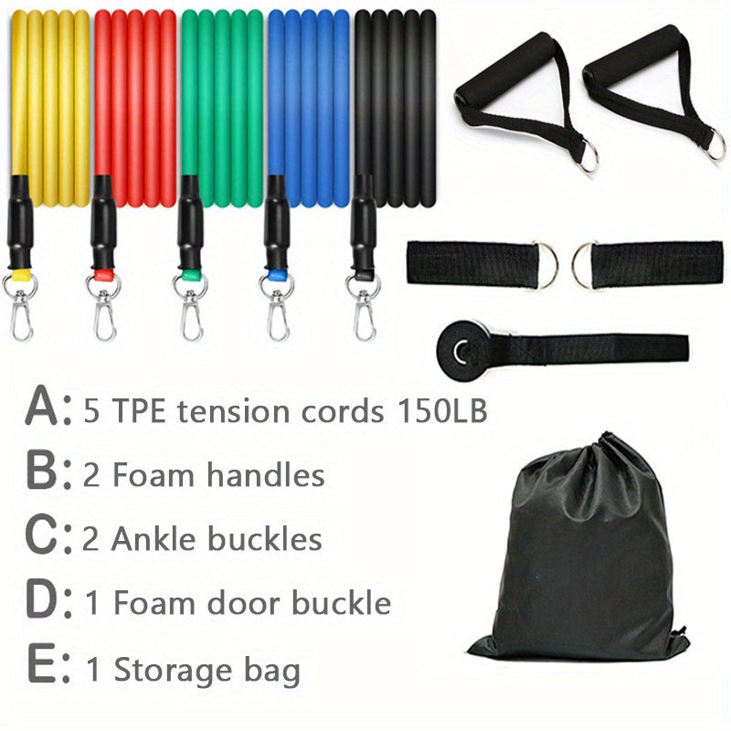 11pcs Pilates Stretch Stick Fitness Tension Puller Yoga Workout Equipment