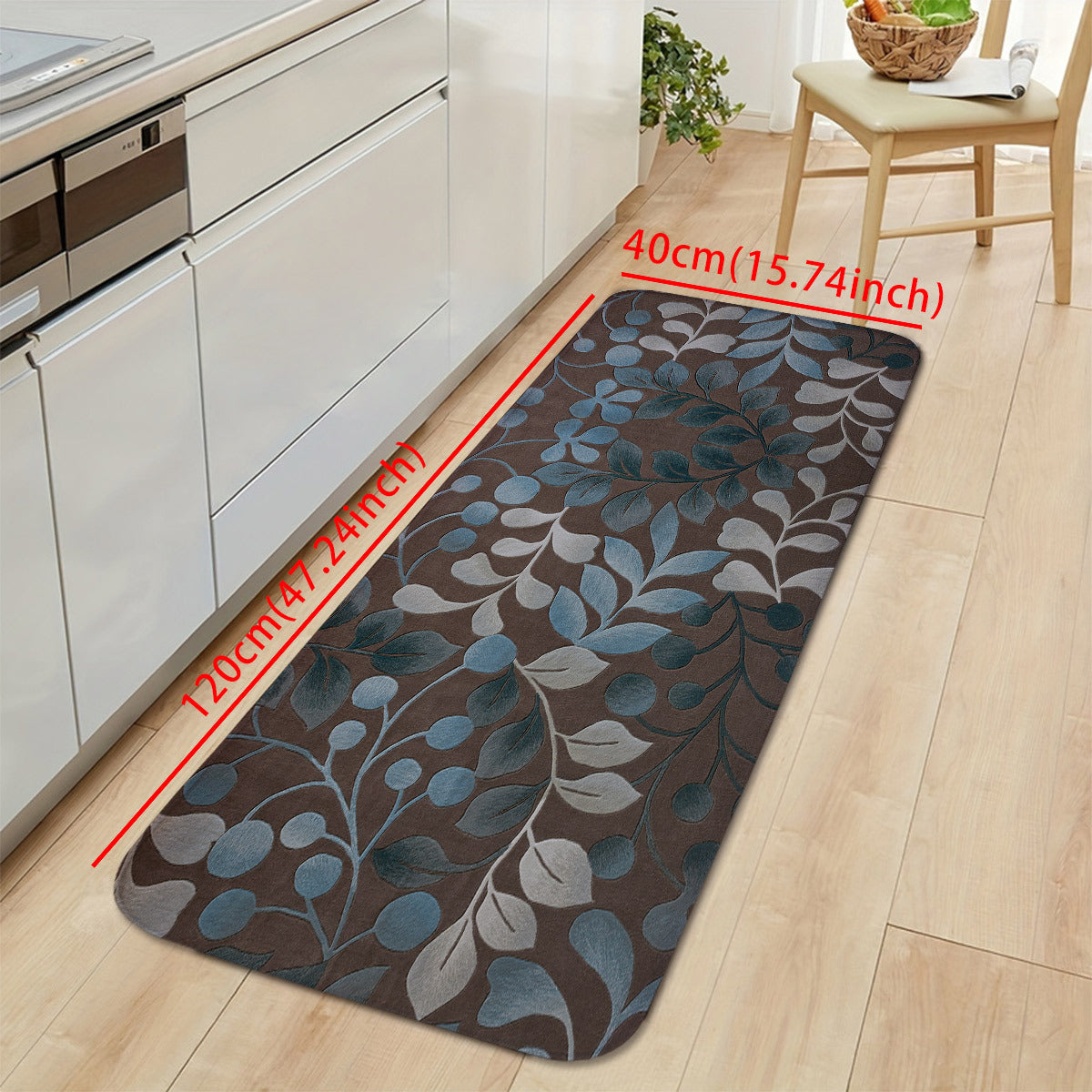 Waterproof Non Slip Kitchen Rug Floral Set